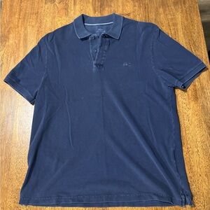 Vintage Lacoste Men's Navy Polo Shirt